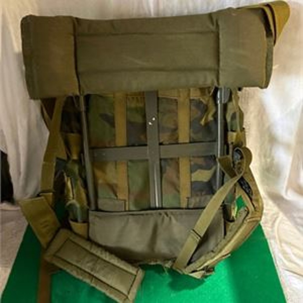 Vintage Military ALICE Style Frame Backpack Woodland Camo Tactical Field Pack